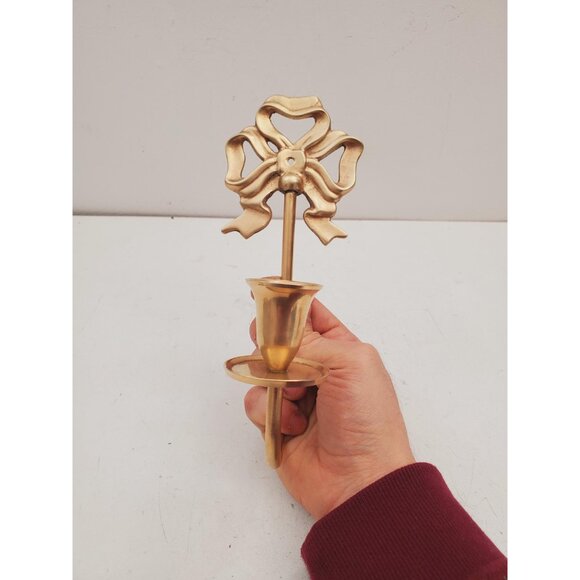 vintage Brass Wall Sconce Candle holder brass wall sconces candle sconces - Picture 3 of 10
